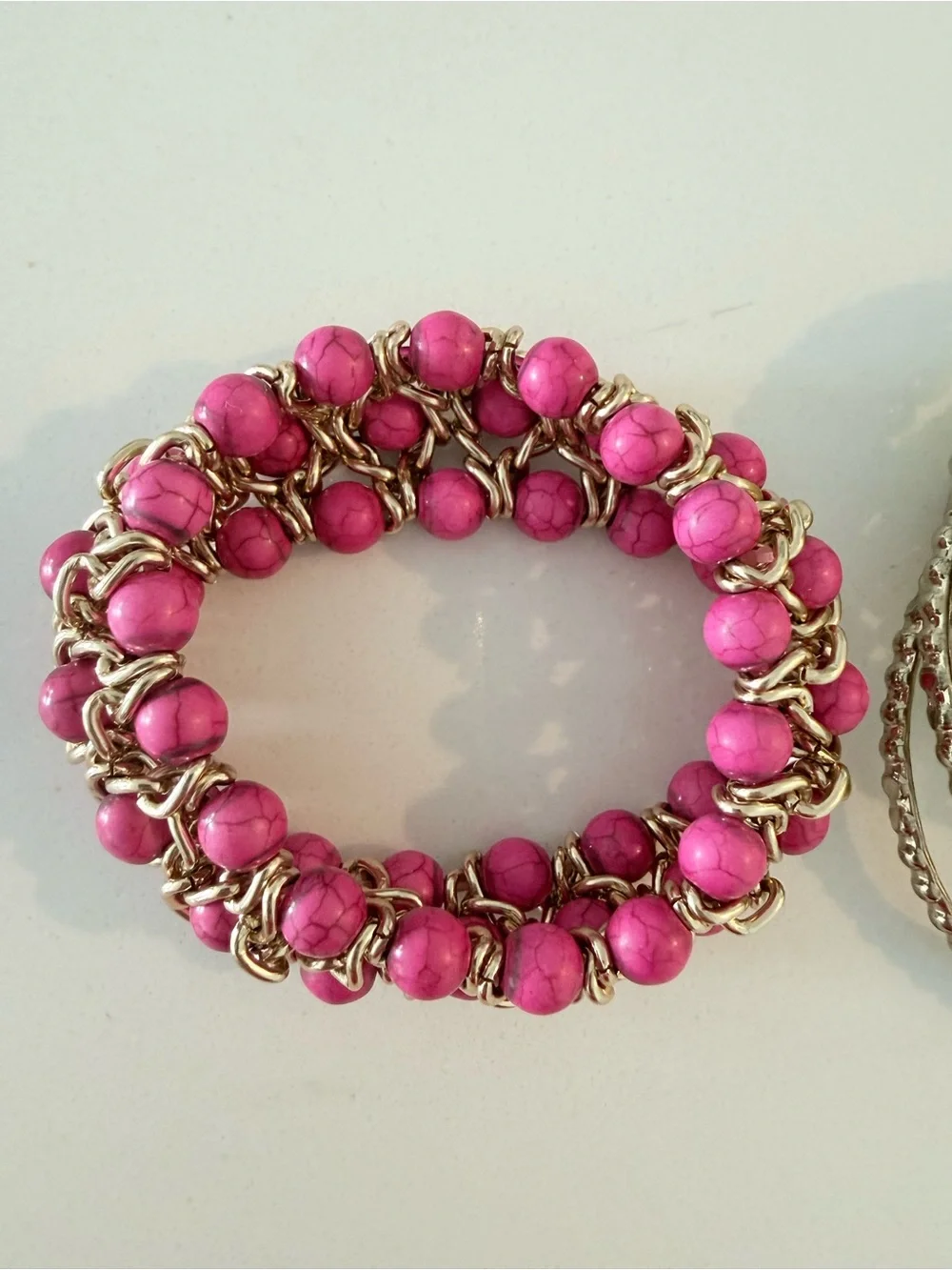 Stackable Bead Bracelet Set - Pink and Yellow